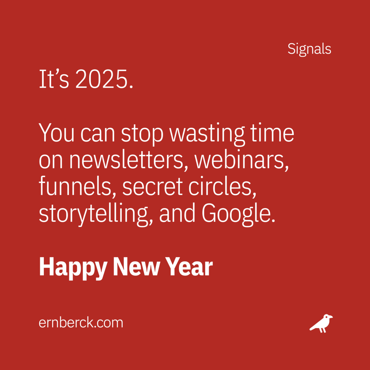 It's 2025. Happy New Year.